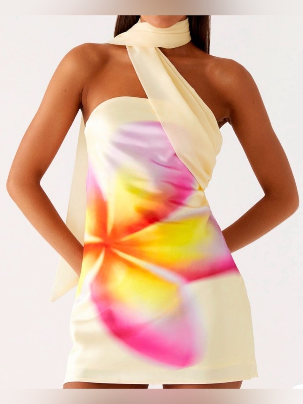Peppermayo Isa Scarf Satin Mini Dress